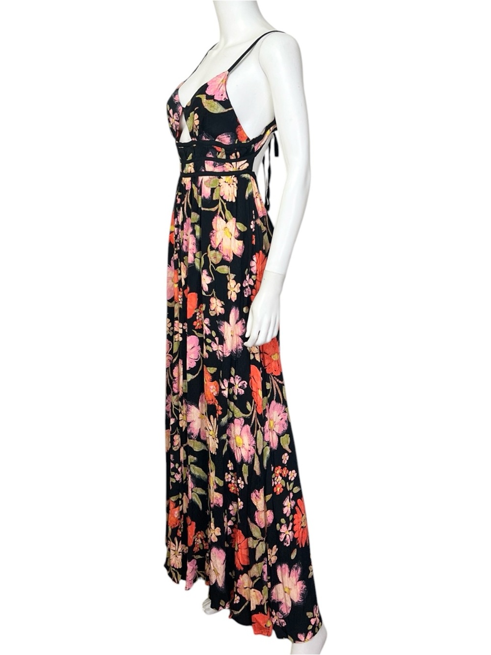 Free People Wisteria Maxi Dress in Dark Combo - NWT sz L - Picture 7 of 10